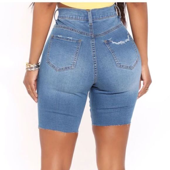 Denim Stretch Bermuda Shorts - Picture 4 of 5